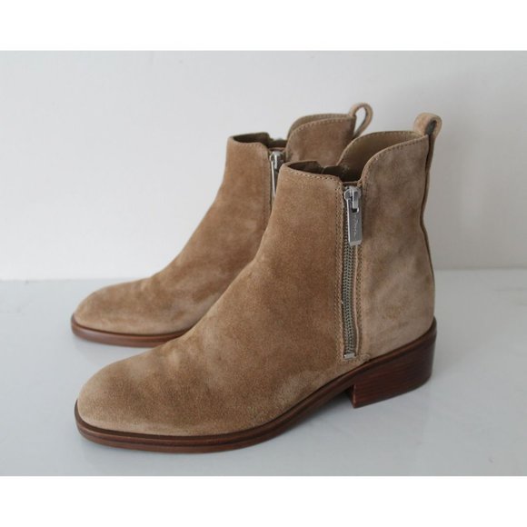 3.1 PHILLIP LIM Alexa Suede Ankle Boots Light Brown Size IT 37/ US 7 - Picture 4 of 12
